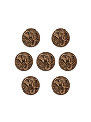 Elephant Face Emblem Button